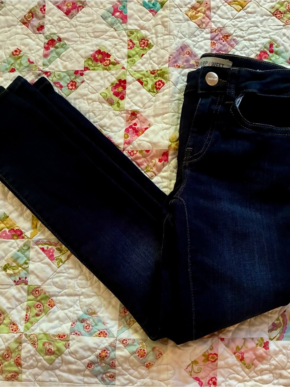 Girls Warp + Weft Kids Dark Blue Skinny Jeans